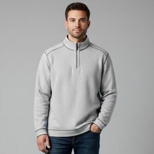 Tommy Bahama Flipshore Half-Zip Reversible Sweatshirt XXL Gray/Dark Gray Preppy